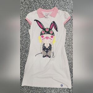 White Sleeveless Top with Cartoon Graphic